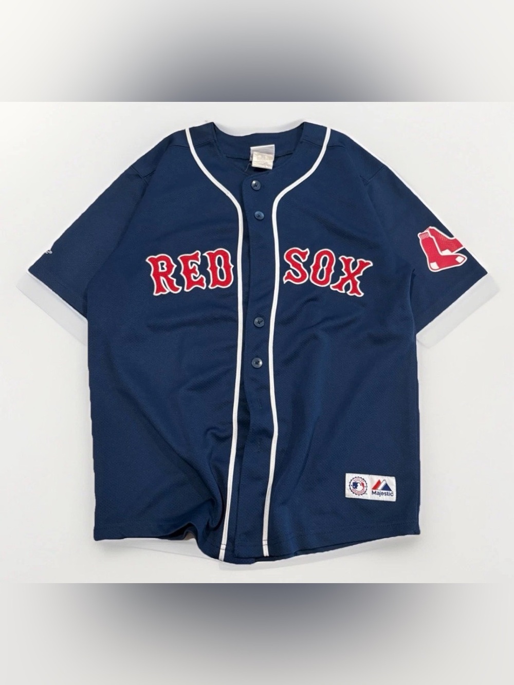 Boston Red Sox Jersey Youth Large Majestic Blank Blue MLB Baseball